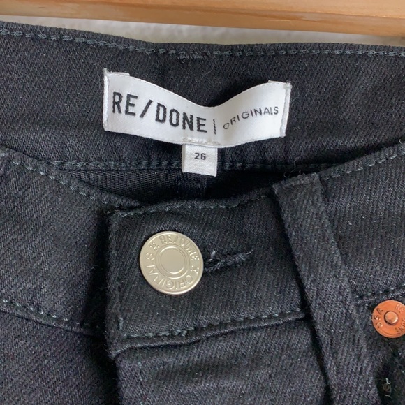 REDONE 90’s High Rise Ankle Cropped Black Jeans - Picture 5 of 14